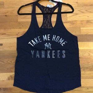 VS Pink Yankees lace Racerback Tank
